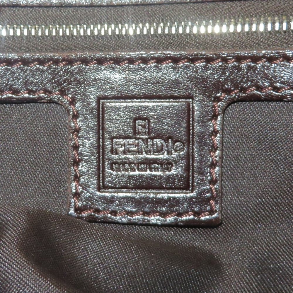 ❤️ Auth FENDI Double Flap Zucca Canvas & Leather Shoulder Bag Italy +DUSTBAG - Picture 12 of 15